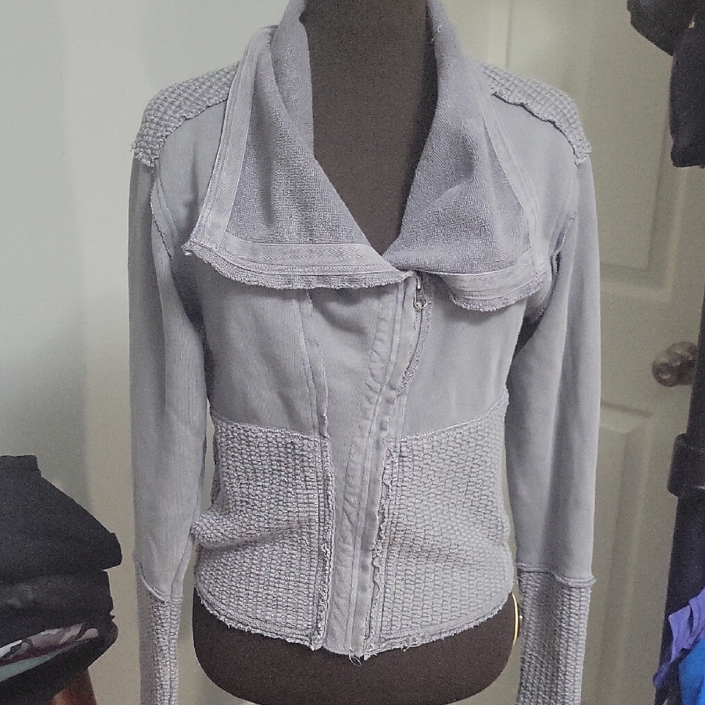 XS Free People Gray Hazel Cardi